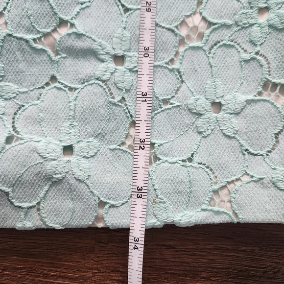 Diane Von Furstenberg Lace Mini Floral Dress 0 Mint Green Wedding Party Cocktail - Picture 10 of 11